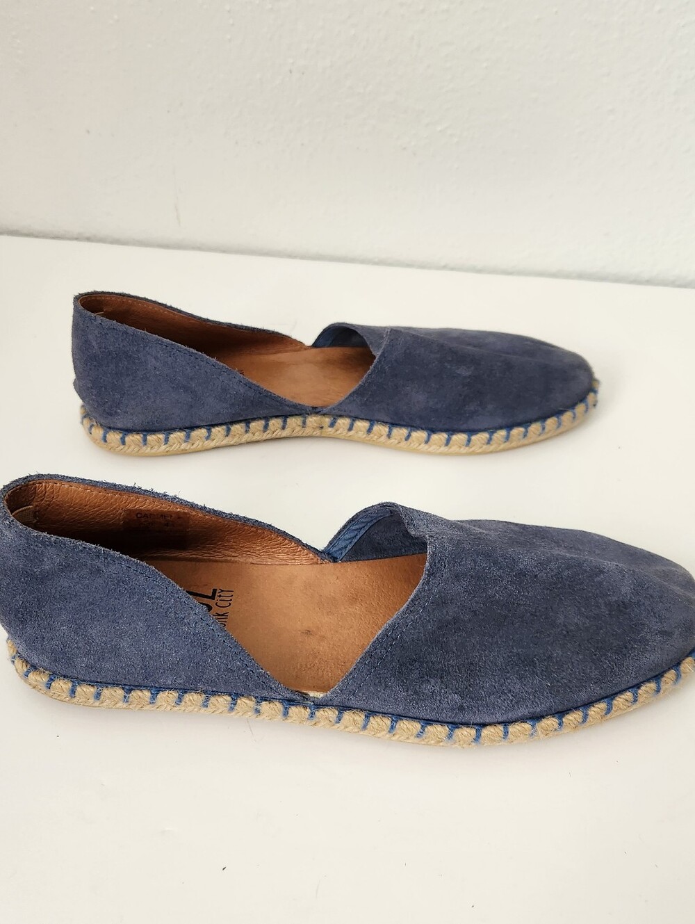 Miz Mooz Carmena Blue Suede Espadrille d'Orsay Flats Size 9.5
